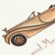 Gold Car Engraved Motif Flat Note Cards Image 3 of 4